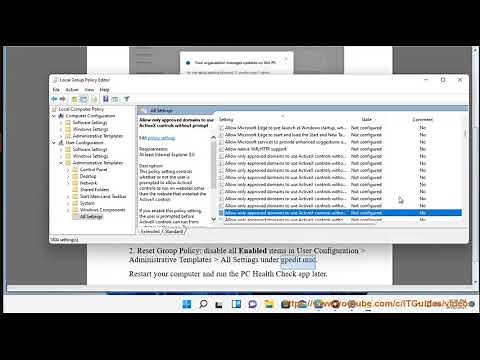 Fix Your organization manages updates on this PC when running PC Health Check app in Windows 10
