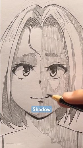 How to shade anime faces 1 #howtodraw #animeart #arttutorial #drawingtutorial #pencil