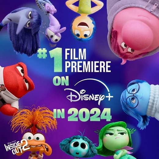 Pixar on Instagram: "Feeling EVERYTHING 🥹🫶 Thank you to all the fans around the world who made Disney and Pixar’s #InsideOut2 the #1 film premiere on @DisneyPlus in 2024!"