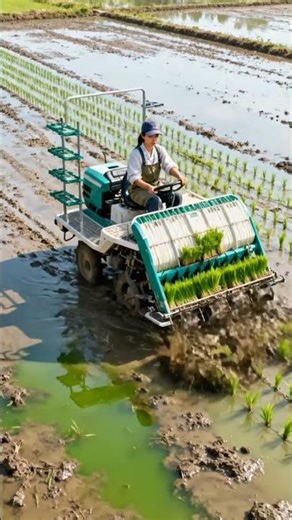 Modern Rice Farming | Precision Machine Working in the Fields #shorts #agriculture #automobile