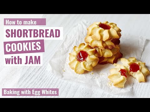 SHORTBREAD COOKIES WITH JAM | Egg white Cookies | Easy Butter Cookies | Piped Cookies