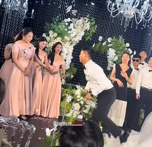 575K views · 10K reactions | Finally he found her  (man is so excited, and the bridesmaids are all wearing the same clothes) | 홃홚홖홧황홡홚홨홨 홇홤홫홚홧 | Facebook