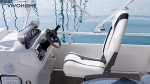 SPECSTAR Folding High Back Boat Seats 2 Pack, Waterproof Boat Captain Chairs, 4 Mounting Screws Included, White and Red