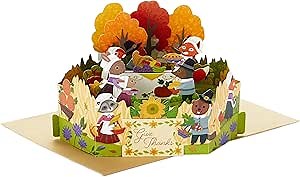 Hallmark Paper Wonder Thanksgiving Pop Up Card (Woodland Animal Pilgrims) 799THJ1059