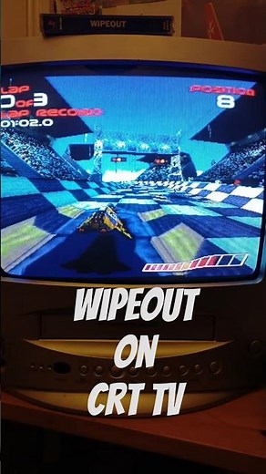 PS1 on a CRT TV - Wipeout - 90s Anti-Gravity Racing