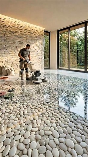Stone Epoxy Floor Transformation |#shorts #floortransformation