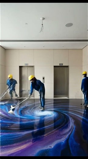 Galaxy Epoxy Floor Transformation | Luxury Elevator Lobby Timelapse