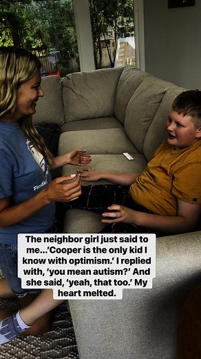 947K views · 18K reactions | The neighbor girl just said to me...’Cooper is the only kid I know with optimism.’ I replied with, ‘you mean autism?’ And she said, ‘yeah, that too.’ My heart melted. Talking with kids about Cooper and his quirks and uniqueness has brought me so much joy. And been so therapeutic. #autism | Finding Cooper's Voice | Facebook