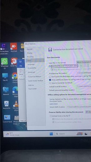 MS Word Me File Auto Save Nahi Ho Rahi #msword #trick #laptop
