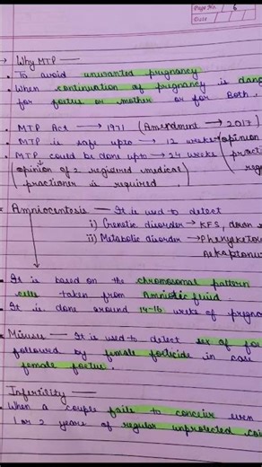 Reproductive health short notes #notes #biology #latestvideo