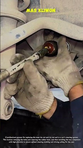 The process of replacing the inner tie rod and tie rod end in a car's steering system.#mechaniclife