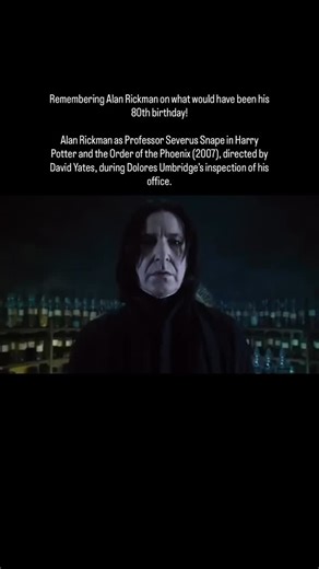Remembering Alan Rickman on what would have been his 80th birthday! Alan Rickman as Professor Severus Snape in Harry Potter and the Order of the Phoenix (2007), directed by David Yates, during Dolores Umbridge’s inspection of his office. | History of Cinema