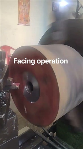 Facing operation on Lathe Machine