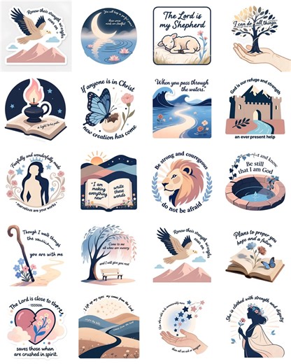 Bible Verse Stickers, Christian Planner Stickers, Scripture Journal Decals, Faith Sticker Bundle, Christian Quote Stickers - Etsy