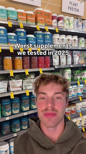 Worst supplements we tested in 2025 Huel: 28/100 - 13x Lead - 2x Cadmium - which can be neurotoxic and increases oxidative stress Naked: 46/100 - 15x Lead at 7.7 mcg / serving - which again has no safe recommended amount David Bar 2 grams of fat, but testing revealed 9.7 (500% difference) and 20% less protein than what the label claims in independent testing Optimum Nutrition Mass Gainer Happyumm creatine - top selling amazon creatine gummies were tested and found to have no creatine at all… But