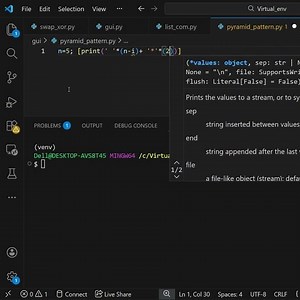 Pyramid pattern in python one line #python #pyramid #coding #programming