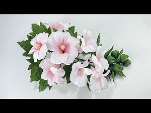 Hollyhock Flower Making From Crepe Paper | Amazing Flower DIY Ideas | Easy Paper Crafts
