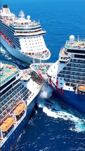 Cruise Ships Collide in Open Sea – CCTV Angle 🚢💥