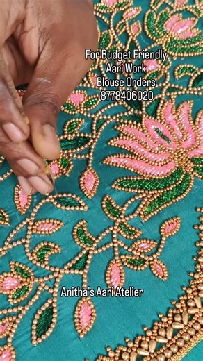 Anitha Manoharan | Anitha's Aari Atelier we're taking orders of customized aari embroidery Work for Blouse and Traditional Dress... For order please contact... | Instagram