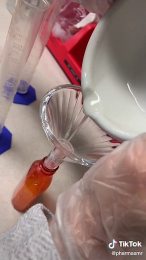 Compounding Tacrolimus into an oral suspension. This is an immunosuppressive drug. It can prevent organ rejection after transplant in its oral form. When applied topically, it can treat a skin rash and type of eczema called atopic dermatitis. #pharmacy #pharmasmr #pharmacyasmr