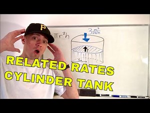 RELATED RATES CYLINDER TANK - 4 easy steps to solve a related rates cylinder problem