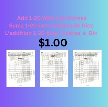 First Grade Addition 1 to 20 Math worksheet Addition 1 à 20 Suma 1 a 20