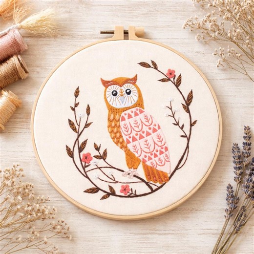 Owl Embroidery Kit for Beginners – DIY Floral Hoop Craft - Etsy