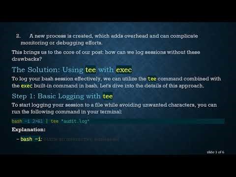Writing Your Bash Session to a Logfile Without Unwanted Characters
