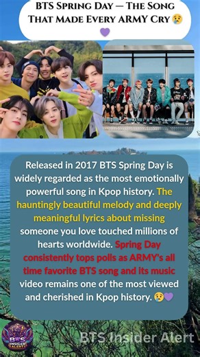 "What Makes BTS Spring Day The Most Emotional Song in Kpop History 😢💜" #kpop