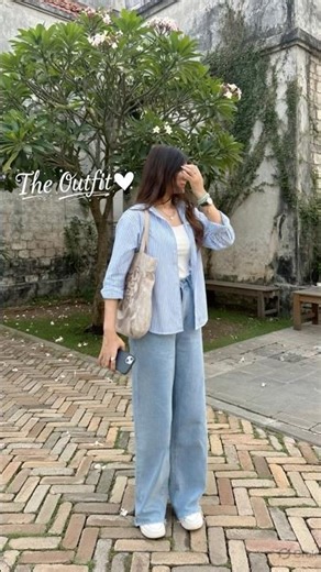 Striped Shirt Outfit Under Budget💙|Blue Shirt Outfit| #ootd #fashion #outfitideas #shorts #viral