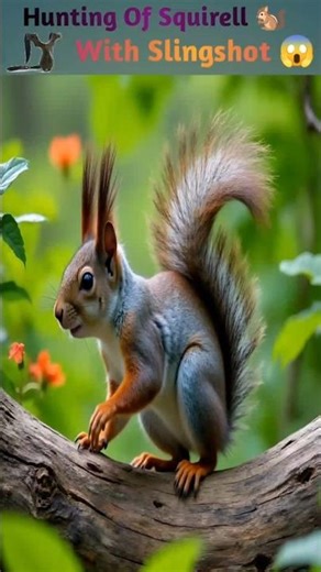 Slingshot hunting short of Squirrel 🐿️ amazing shot