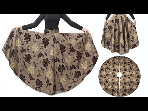 FULL CIRCLE SKIRT ✅ Long Full Flared / Circular Umbrella Skirt Cutting and Stitching DIY