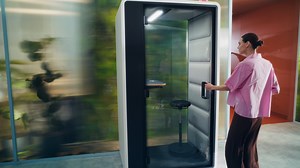 HushFree.S office phone booth with hushAssistant module