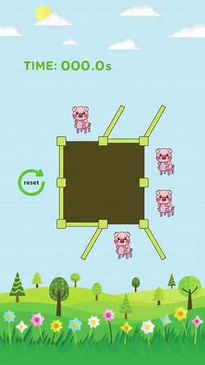 Colorful Puzzle Game with Cute Cartoon Pigs
