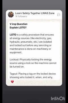 What is LOTO #safety #impqueation #impinterviewqueation #loto