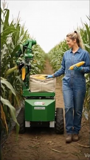 The Future of Farming: AI Robot Harvesting Corn 🌽🤖