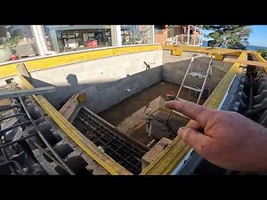 DIY Above ground concrete block pool, Plumbing and concrete part 4