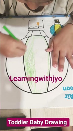air balloon Toddler baby Drawing baby activity easy way to learn drawing painting #drawing #painting
