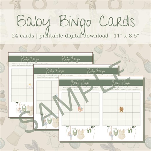 24 Blank Baby Bingo Printables | Baby Shower Activity Game | Instant Download - Etsy