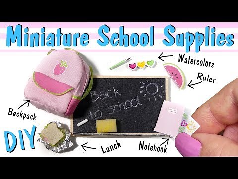 Miniature Back To School Tutorial // DIY Backpack, Chalkboard, Notebook, Watercolors +More