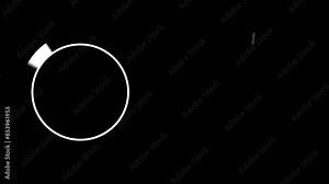Loading, or buffering white circle animations on a black background. Fit for tint or alpha layer. Seamless loop video of rotating, spinning circle for signal, data, video stream, transfer technology