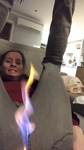 woman lights her fart on fire #fart #funny