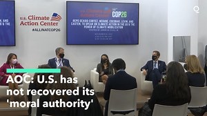 Representative Alexandria Ocasio-Cortez is looking to re-establish the U.S.'s "moral authority" when it comes to the fight against global warming at the #COP26 climate summit. https://trib.al/plqGBRR | Bloomberg Originals | Facebook