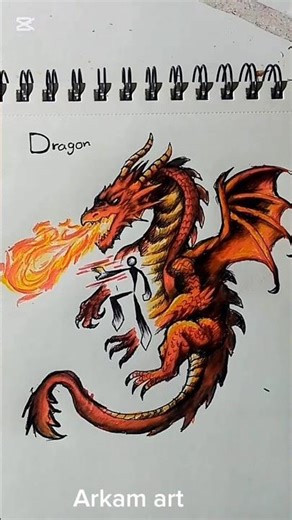 How to draw Stickman with Dragon, Snake #drawing #tutorial #stickman #fpy