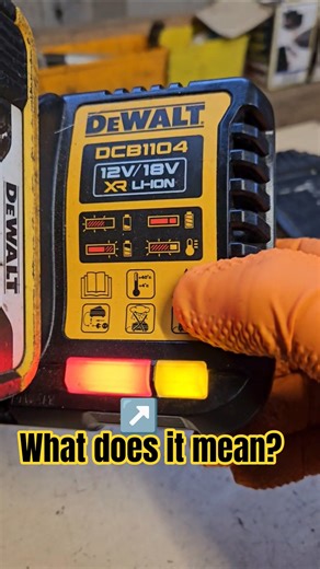 Dewalt Charger YELLOW light what does it mean? #powertoolrepair #diy #dewalt