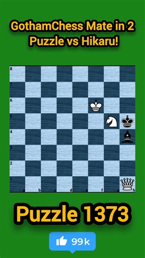 GothamChess Mate in 2 Puzzle vs Hikaru! #chess #shorts