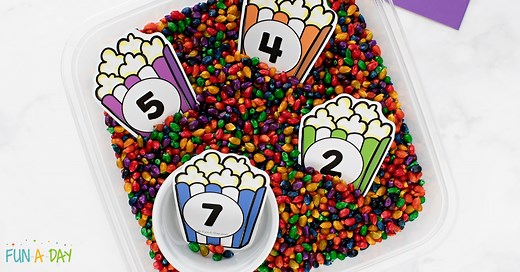 Free Printable Popcorn Number Cards