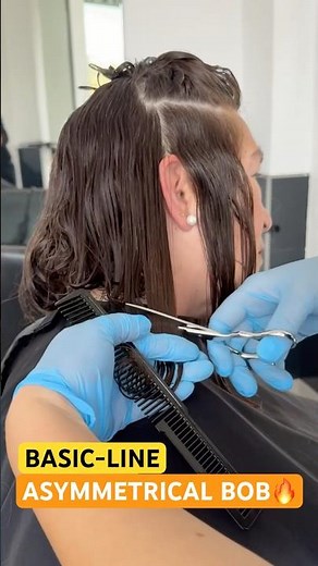 BASIC LINE ASYMMETRICAL BOB HAIRCUT: Complete Tutorial Linked Below! 🔥🔥🔥