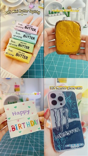 4 easy creative craft ideas 🧈🍞🥳📲✨#shorts #art #diy #craft #youtubeshorts