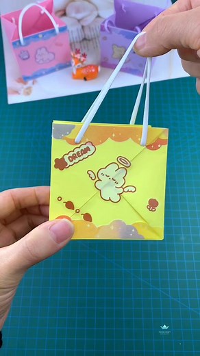 Paper mini yellow bag #origamicraft #paperart #origamiwork #love #papercrafts #paper #origamiart paper craft | paper craft